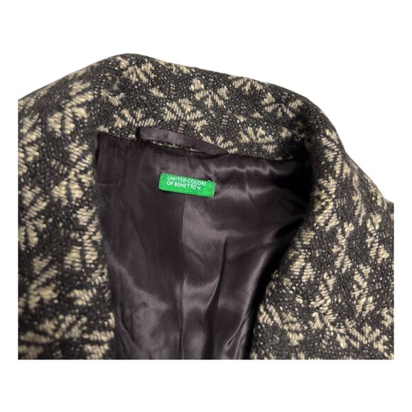 UNITED COLORS OF BENETTON Vintage 90s Luxury Designer Brown Coat Womens 2XS - Picture 3 of 6